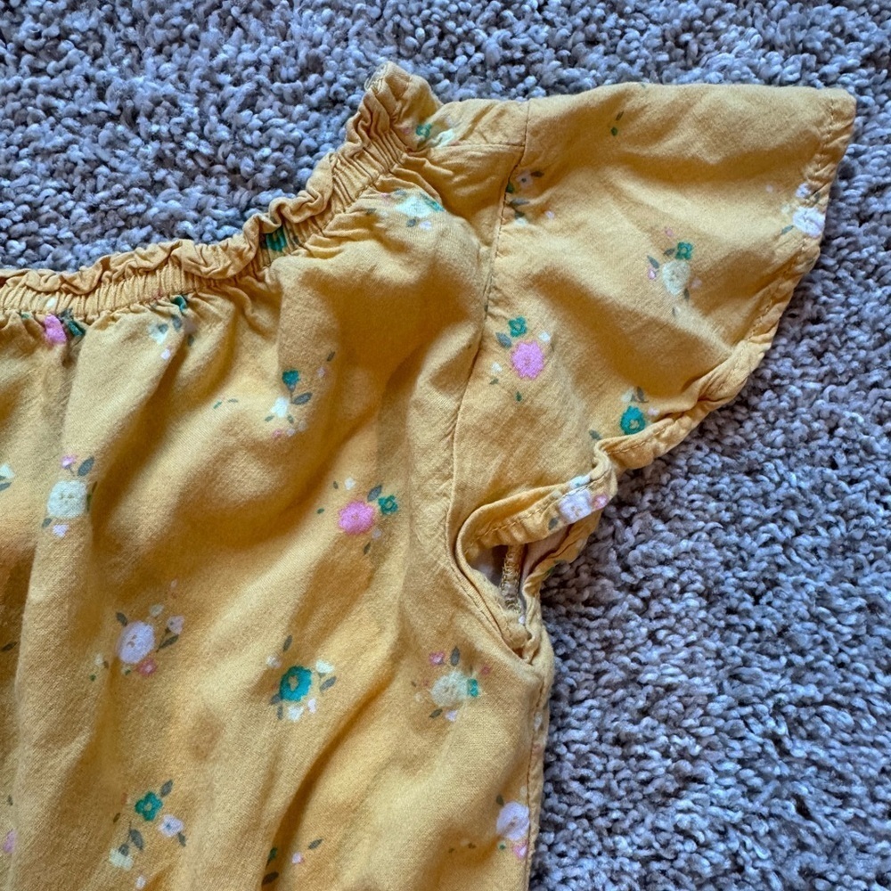 Cat & Jack Floral Kids Romper shorts and tee romper jumpsuit open back size 5T - Picture 4 of 6
